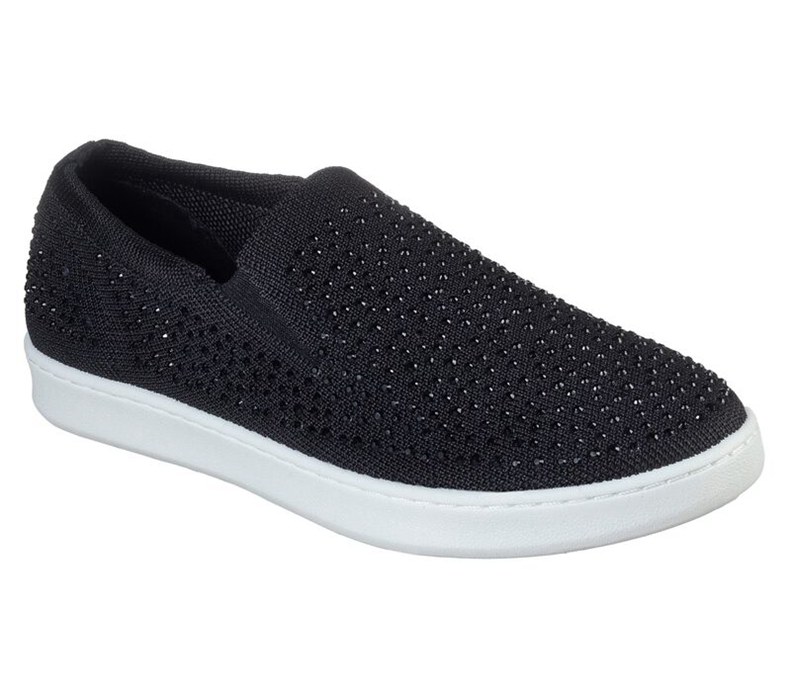 Skechers Poppy Lo - Easy Shine - Womens Slip On Shoes Black [AU-KC0822]